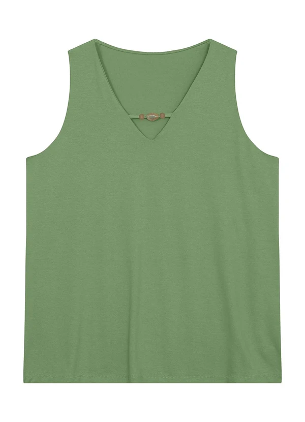 Malwee - Blusa Ampla em Crepe com Pingentes Verde Menta