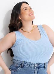 Blusa Azul Beb� em Malha Tricot