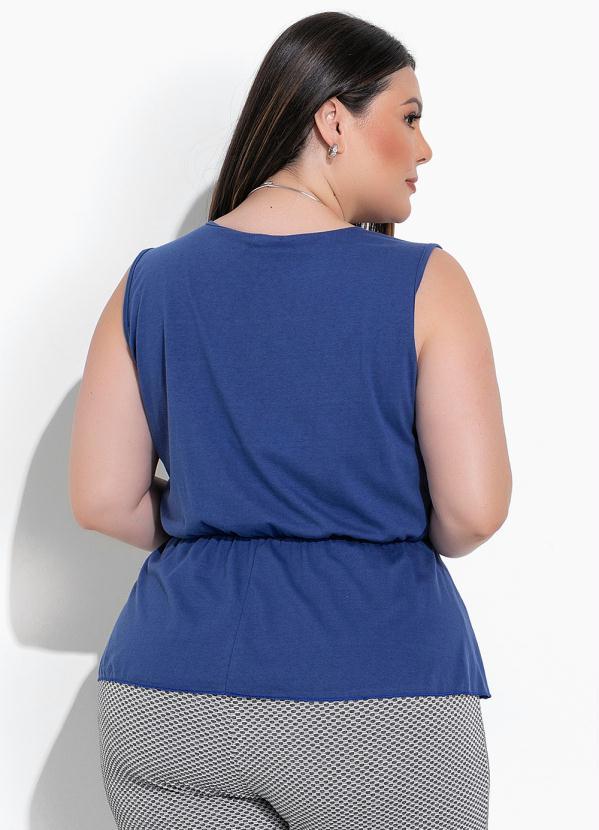 Marguerite - Blusa Azul Bic em Malha de Algodão 2