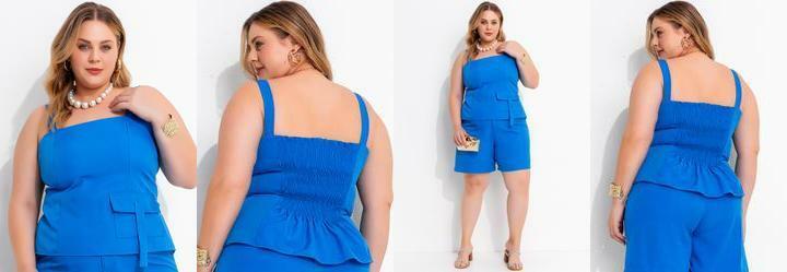 Blusa Azul em Alfaiataria