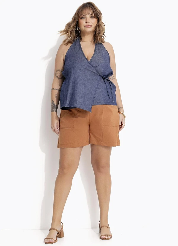 Marguerite - Blusa Azul em Jeans Leve 3