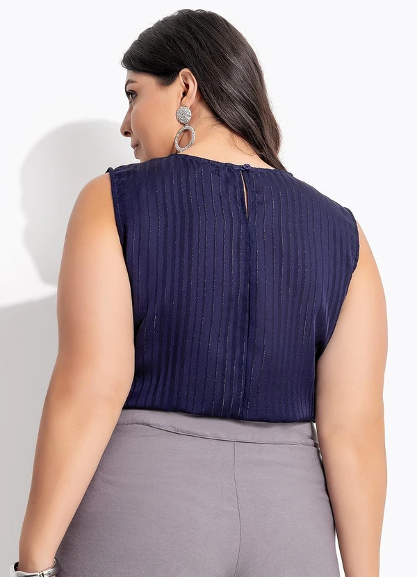 Marguerite - Blusa Azul Marinho em Chiffon 2