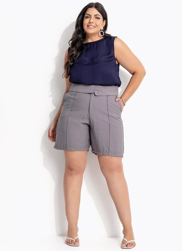 Marguerite - Blusa Azul Marinho em Chiffon 5