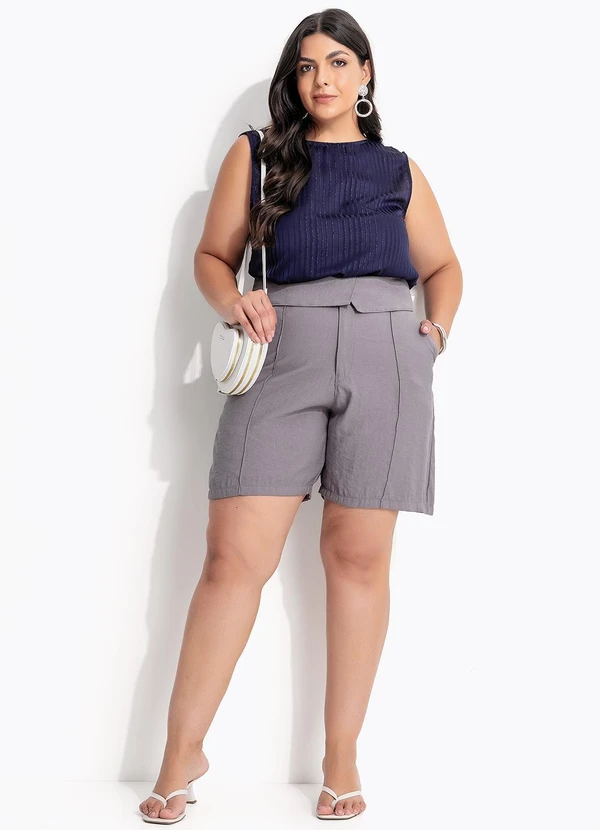 Marguerite - Blusa Azul Marinho em Chiffon 6