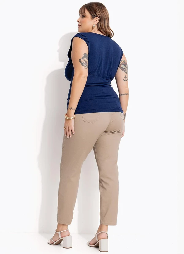 Marguerite - Blusa Azul Marinho em Malha de Viscose 5