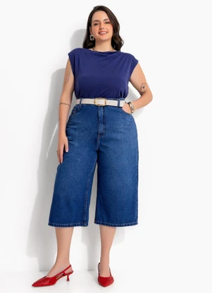 Marguerite - Blusa Azul Marinho em Malha Suede - MARGUERITE