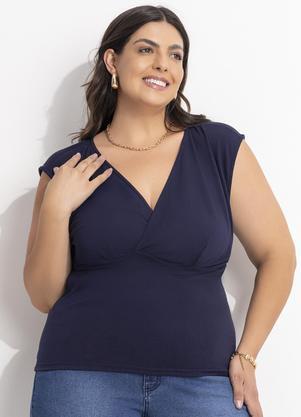 Blusa (Azul Marinho) em Malha Suede