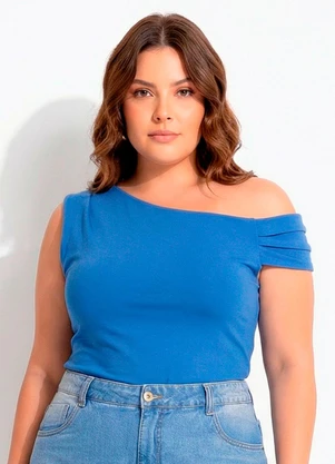 Marguerite - Blusa Azul Royal em Malha Fria - MARGUERITE