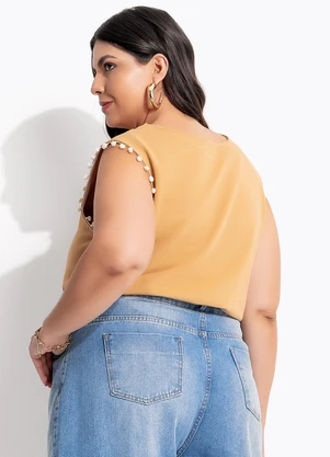 Marguerite - Blusa Bege em Moletom sem Pelucia - MARGUERITE