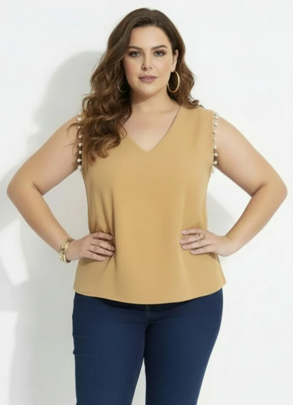 Marguerite - Blusa Bege em Moletom sem Pelucia 10