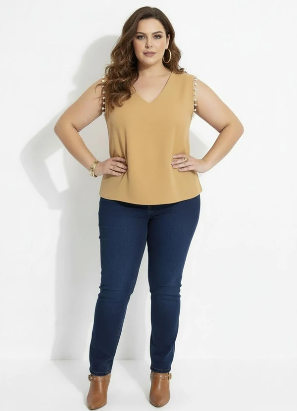 Marguerite - Blusa Bege em Moletom sem Pelucia 8