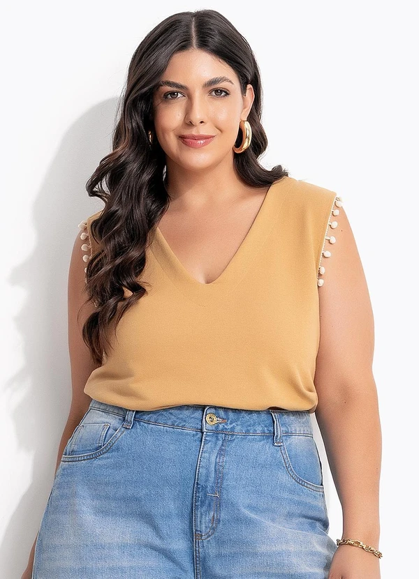 Marguerite - Blusa Bege em Moletom sem Pelucia 7