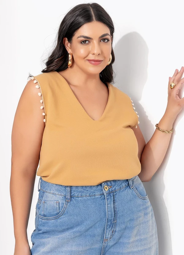 Marguerite - Blusa Bege em Moletom sem Pelucia 2