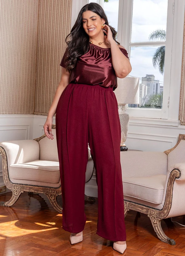 Marguerite - Blusa Bordô em Malha Acetinada 9