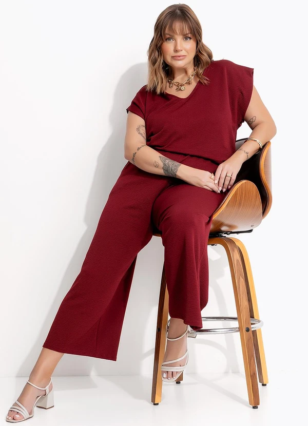 Marguerite - Blusa Bordô em Malha Anarruga 9