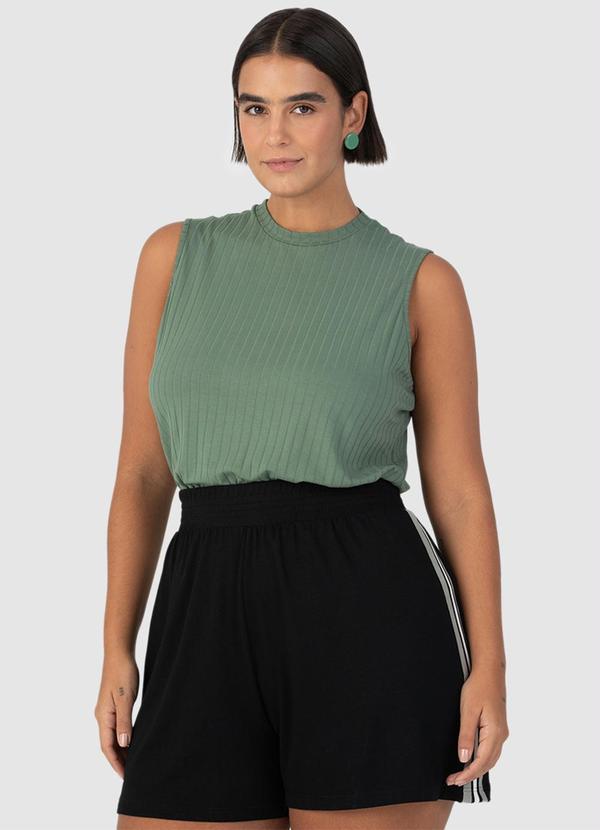 Malwee - Blusa Canelada Feminina Verde Militar 5