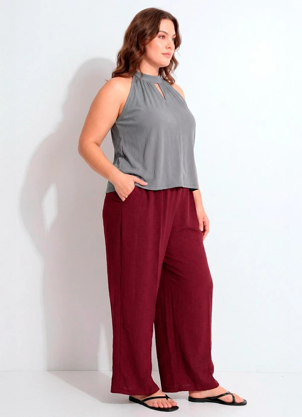 Marguerite - Blusa Cinza em Malha Plissada 2