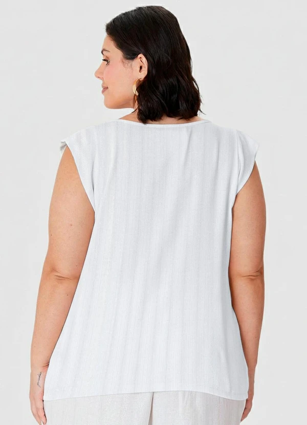 Malwee - Blusa em Viscose Lurex PlusBranco 2
