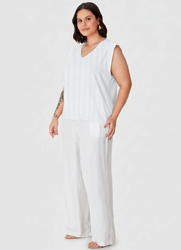 Malwee - Blusa em Viscose Lurex PlusBranco 3