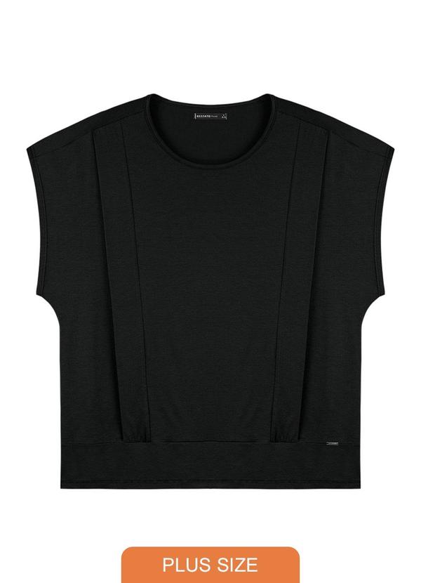 Rezzato - Blusa Estruturada Adulto Plus Size Preto