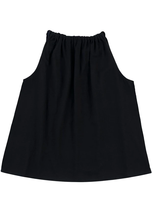 Malwee - Blusa Evasê com Amarração PlusPreto