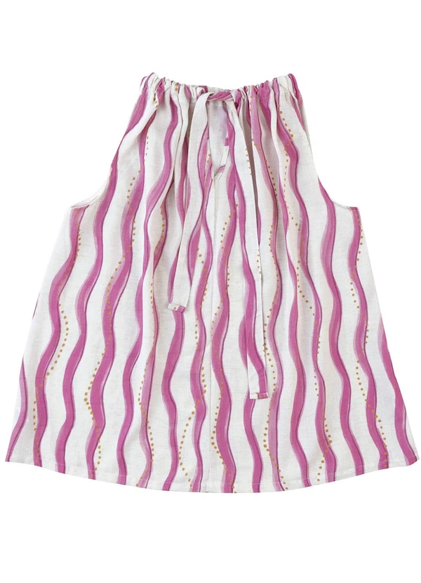 Malwee - Blusa Evasê Estampada com Amarração PlusRosa 4