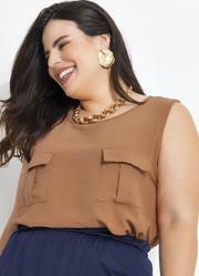 Blusa Ferrugem em Crepe Plano