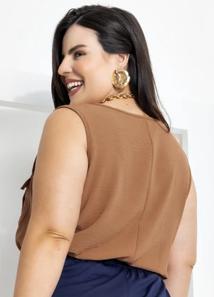 Marguerite - Blusa Ferrugem em Crepe Plano - MARGUERITE