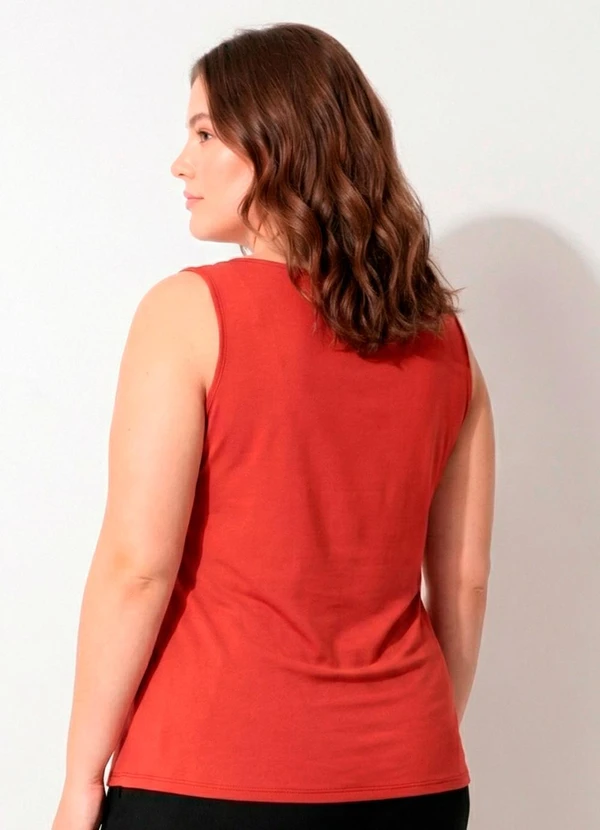 Marguerite - Blusa Ferrugem em Malha Suede