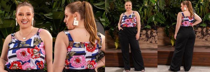 Blusa Floral Geomtrico em Malha