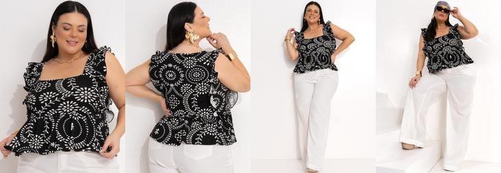 Blusa Floral Laise em Malha de Viscose