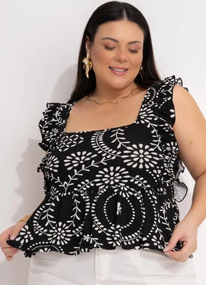 Marguerite - Blusa Floral Laise em Malha de Viscose - MARGUERITE