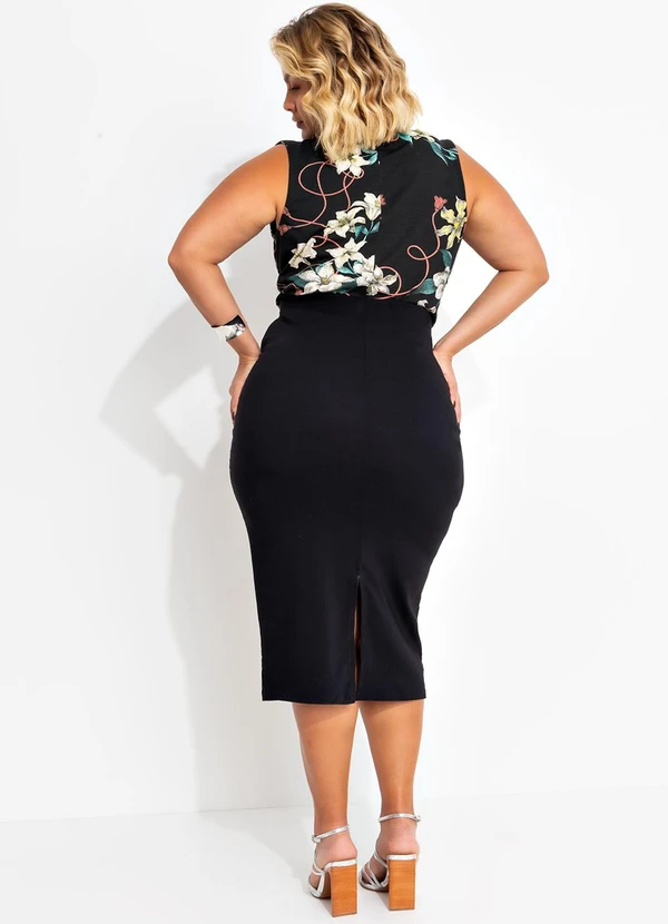 Marguerite - Blusa Floral Preta com Amarração 4