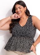 Blusa Floral Preto em Malha Crepe