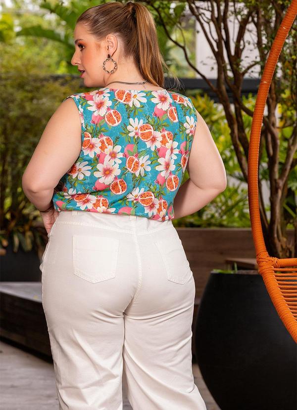 Marguerite - Blusa Floral Romã em Malha 4