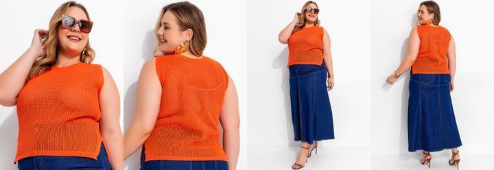 Blusa Laranja em Tric