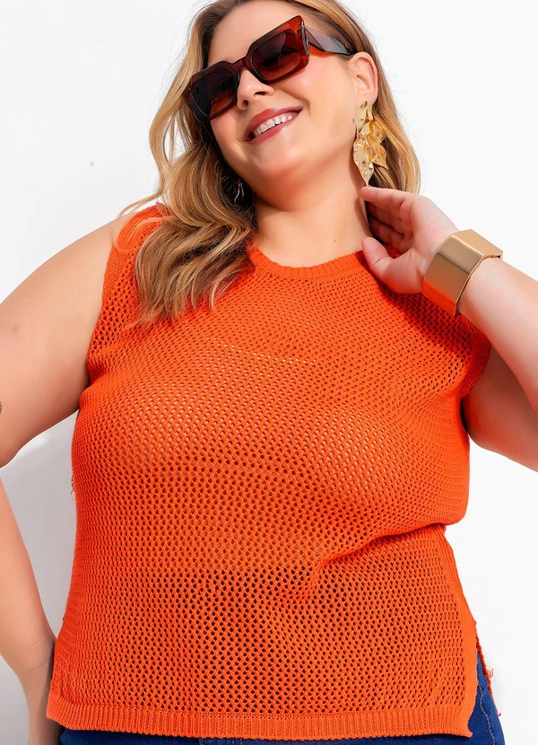 Marguerite - Blusa Laranja em Tricô 2