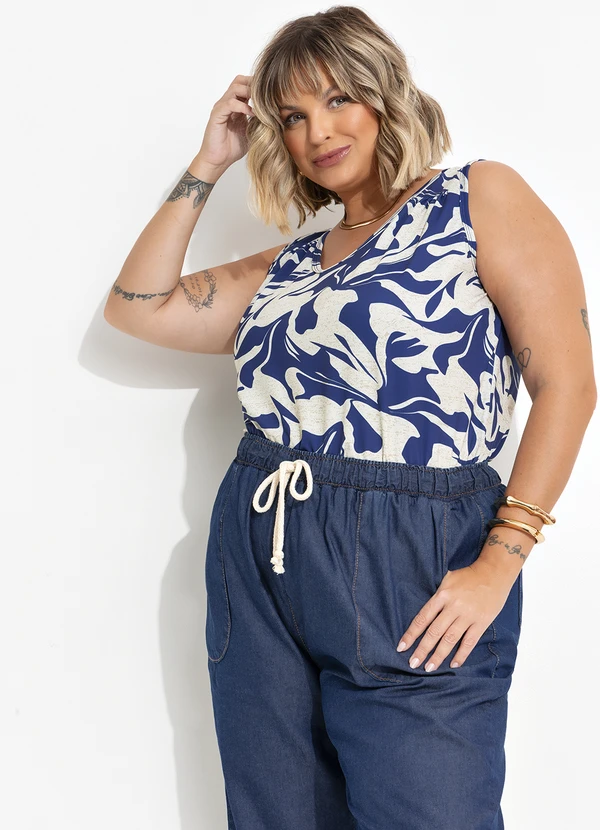 Marguerite - Blusa Linho Abstrato em Poliflex 2