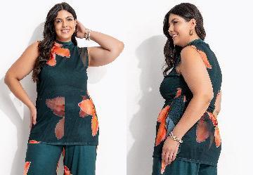 Blusa Lrio Laranja em Tule