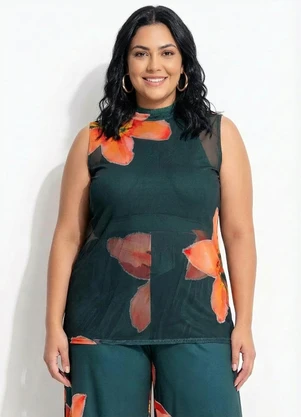 Marguerite - Blusa Lírio Laranja em Tule - MARGUERITE