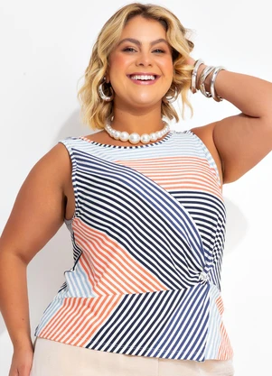 Marguerite - Blusa Listrada Colorida em Malha de Viscose - MARGUERITE