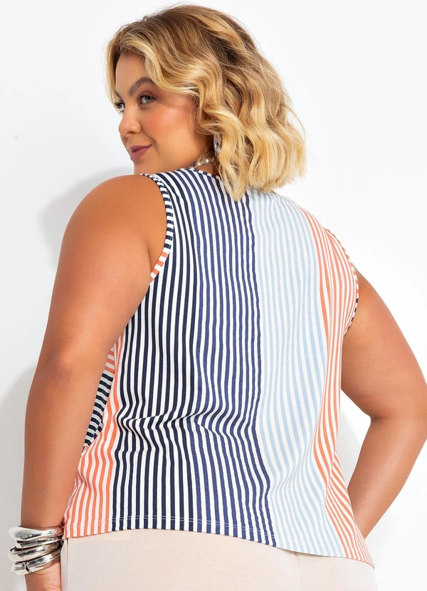 Marguerite - Blusa Listrada Colorida em Malha de Viscose 2