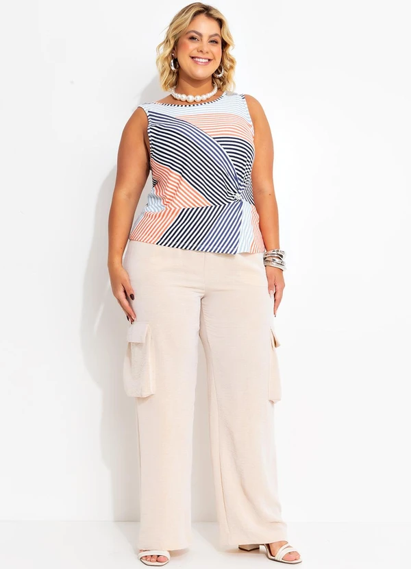 Marguerite - Blusa Listrada Colorida em Malha de Viscose 3