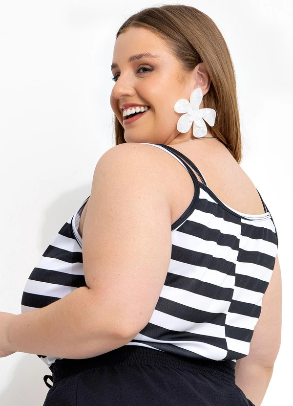 Marguerite - Blusa Listrado Preta e Branca em Malha 2