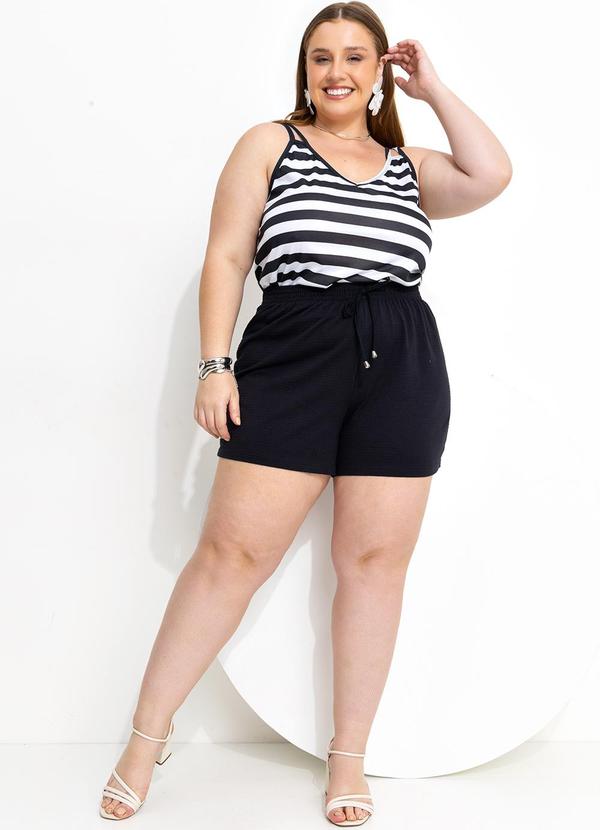 Marguerite - Blusa Listrado Preta e Branca em Malha 3