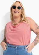 Blusa Listrado Vermelho em Malha Leve