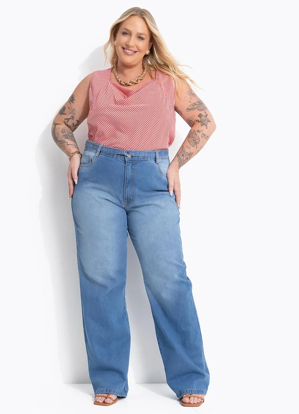 Marguerite - Blusa Listrado Vermelho em Malha Leve 3