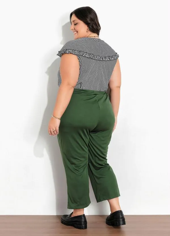 Marguerite - Blusa Listras Preta com Babadinho Plus Size 5
