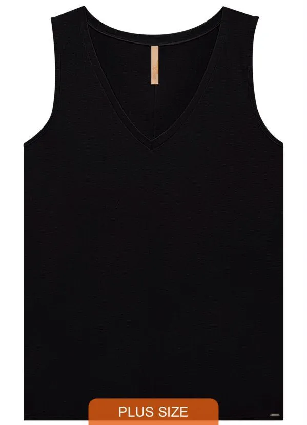 Lunender Mais Mulher - Blusa Malha Canelado Tracy Preto