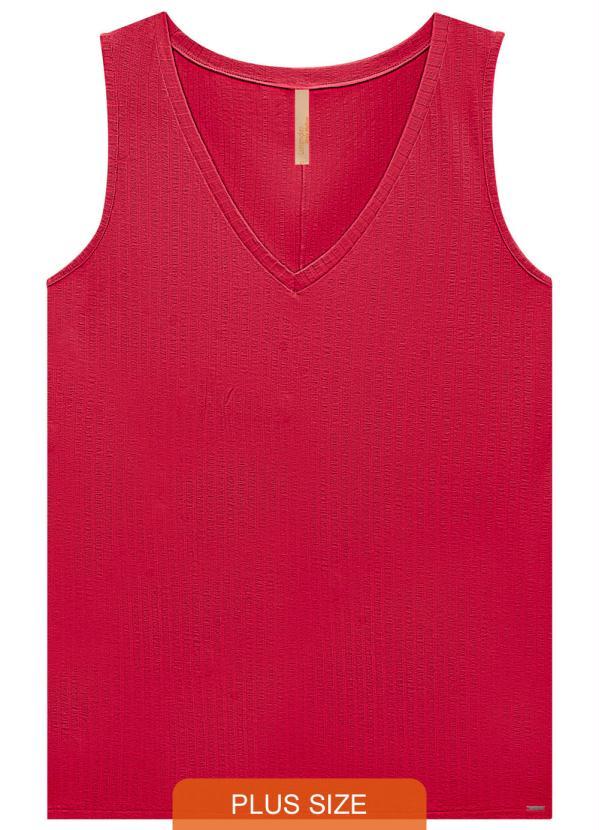 Lunender Mais Mulher - Blusa Malha Canelado Tracy Vermelho